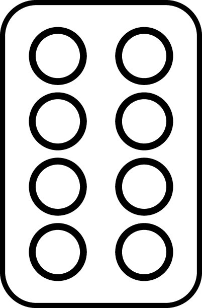 塑料板与药物隔离线图标。矢量标志的应用程序，书籍，横幅，广告，网站，商店，商店图片下载