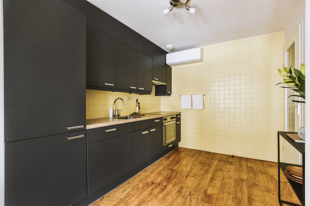 厨房和餐厅区在现代公寓图片下载