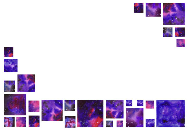手绘水彩空间抽象框架。星空背景。剪贴簿，明信片，横幅，标签，边框。图片下载