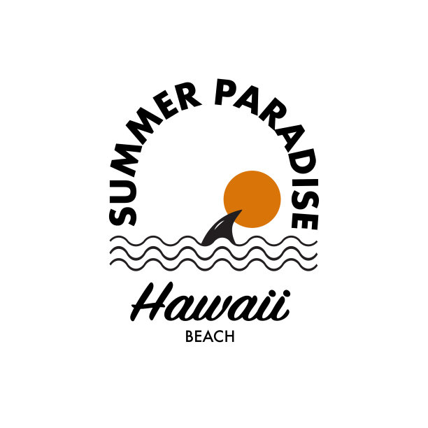 矢量冲浪打印与海滩景观插图。用于t恤打印和其他用途。温暖的波图片下载