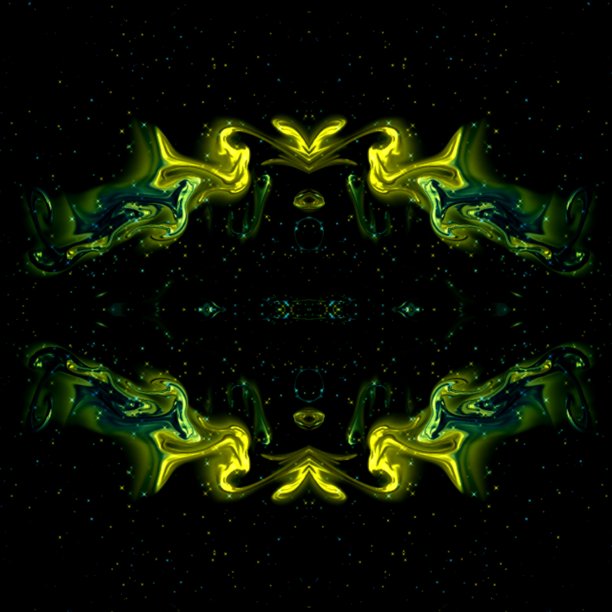 抽象的绿色和黄色设计在微小的闪光和黑暗的颜色闪闪发光的背景图片下载