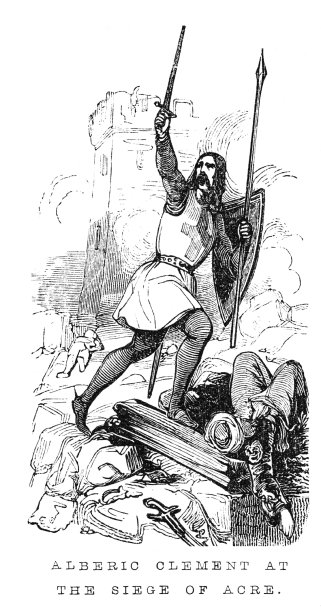 阿克里围攻战中的阿尔贝里克·克莱门特，第三次十字军东征，中世纪欧洲历史图片下载