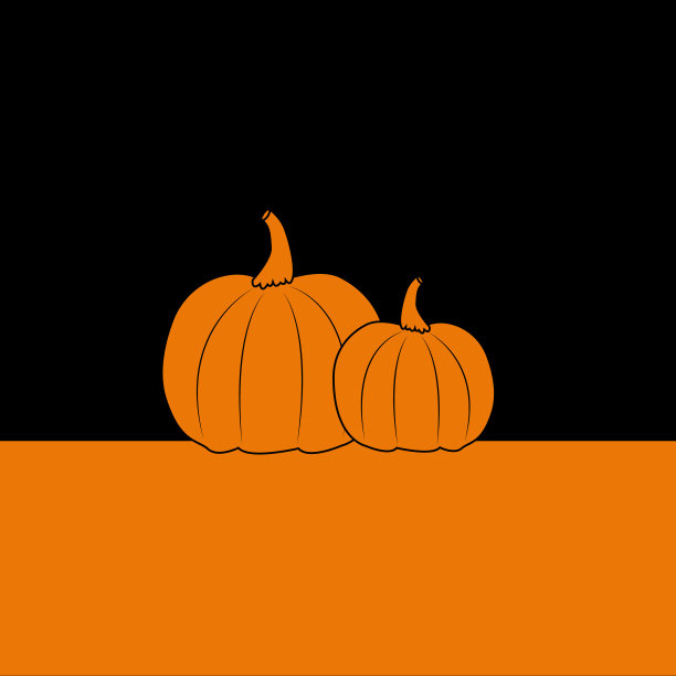 万圣节横幅背景与南瓜。矢量图图片下载
