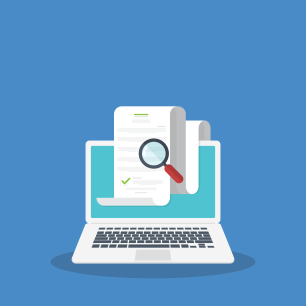 笔记本电脑上的在线数字文件检查或评估评估，合同审查，分析，协议合同检查，合规性验证。图片下载