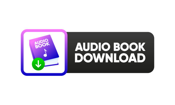 下载有声书图标标志。在线学习。在线音频教育概念。矢量插图。图片下载