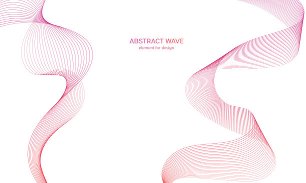 抽象的彩色波浪元素进行设计。数字频率轨道均衡器。程式化的线条艺术背景。矢量插图。使用混合工具创建波浪线。弯曲的波浪线条，光滑的条纹。图片下载