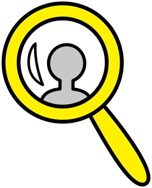 用户简介，帐户设计下放大镜。通过互联网筛选候选人和员工图片下载