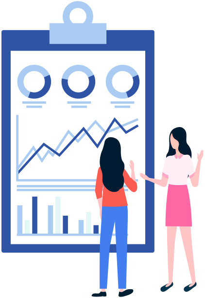 妇女用数据分析数字报告。统计指标和数据图表图片下载