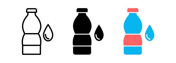 平面风格图标与长阴影。一瓶水。教育概念，培训课程，自我发展和如何文章eps 10图片下载