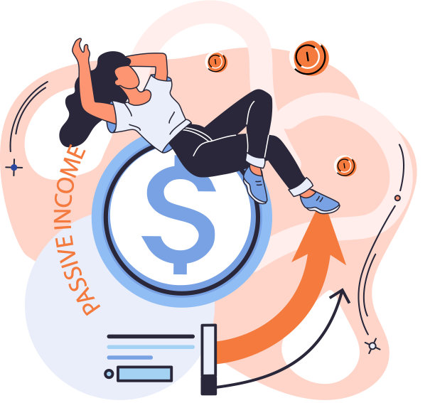 从投资和金融知识中获得的利润。女商人获得被动收入图片下载