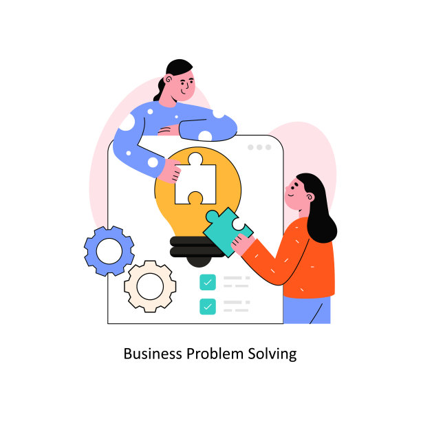 业务问题解决平面风格设计矢量插图。股票插图图片下载