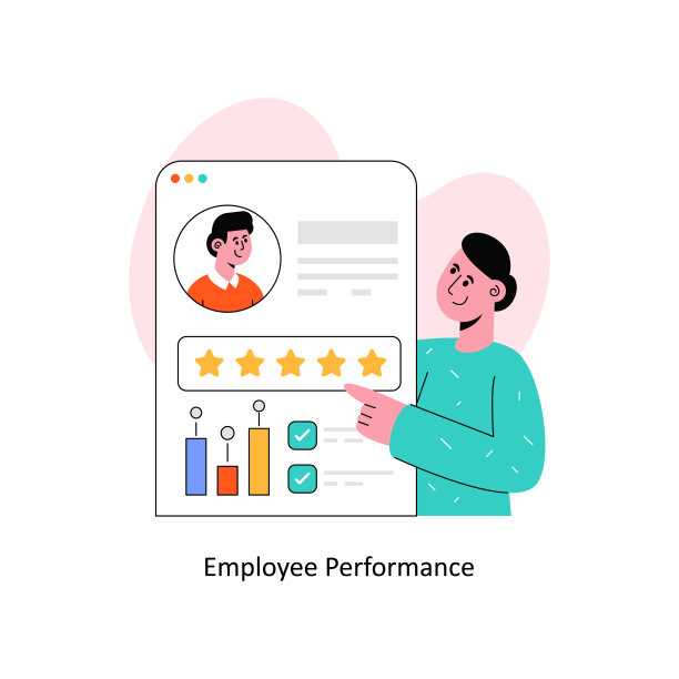 员工绩效扁平化风格设计矢量插图。股票插图图片下载