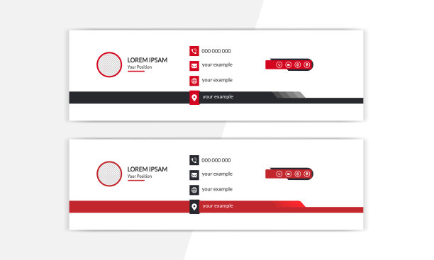 电子邮件签名模板，签名，名片，商务邮件，邮件签名。商务电子邮件签名与作者照片的地方现代和最小的布局。图片下载