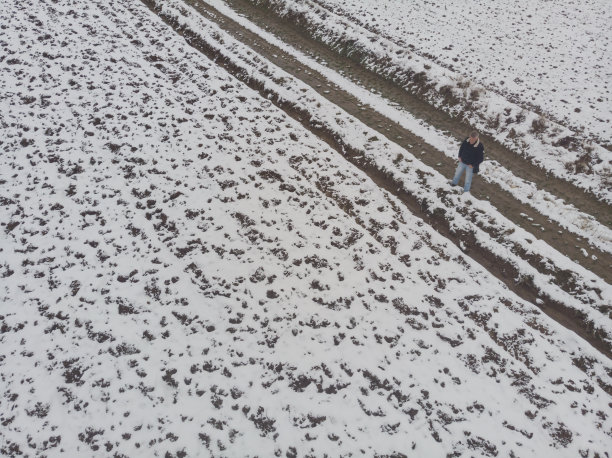 农田被雪覆盖图片下载
