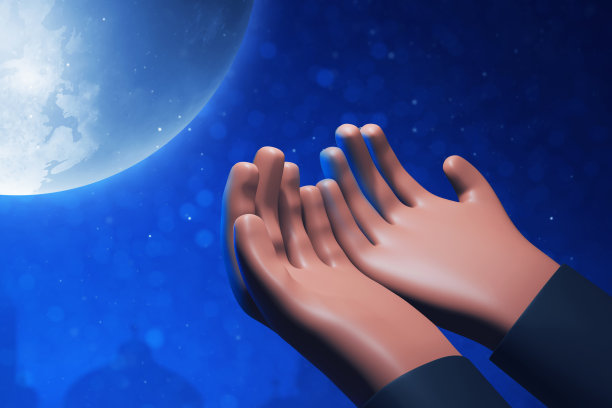 双手在3d插图上祈祷图片下载