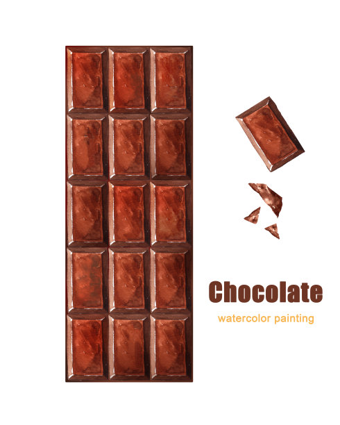 水彩巧克力棒插图图片下载
