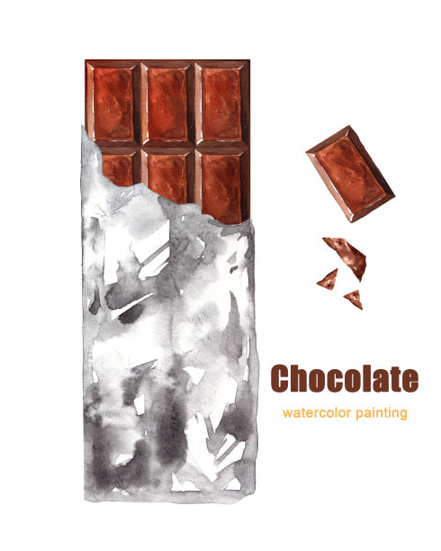水彩巧克力棒插图图片下载