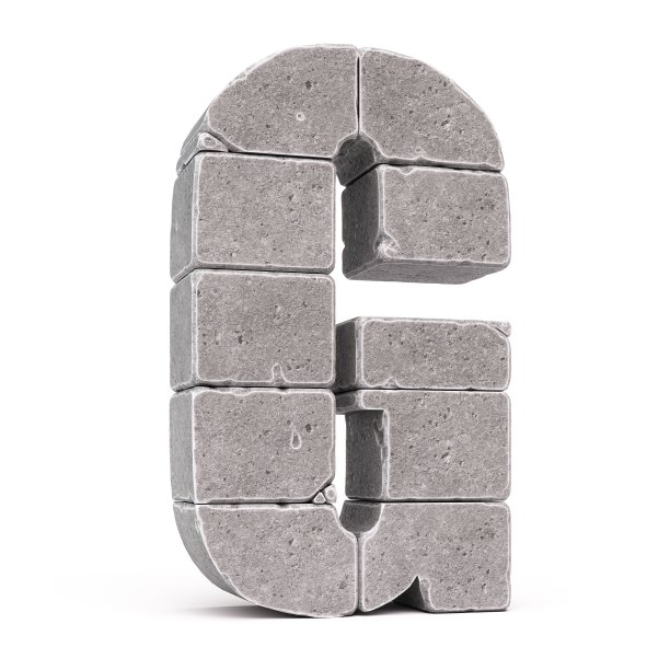 石头字体，字母制作的石头块3d渲染，字母G图片下载