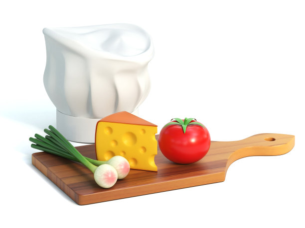 烹饪3d概念，食物制备3d渲染图片下载