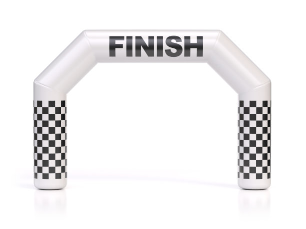 充气门作为终点线在白底3d渲染图片下载