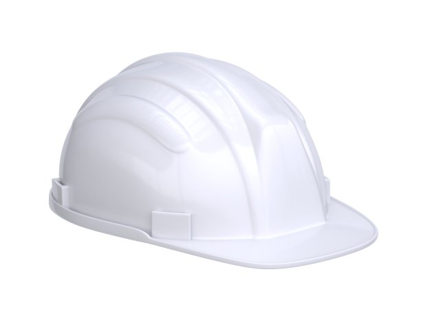 白色安全帽，安全帽隔离在白色背景3d渲染图片下载