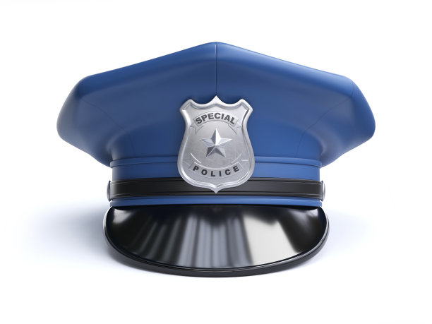 警察帽子孤立在白色背景3d渲染图片下载