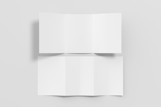 三福小册子A4小册子模型在白色背景图片下载