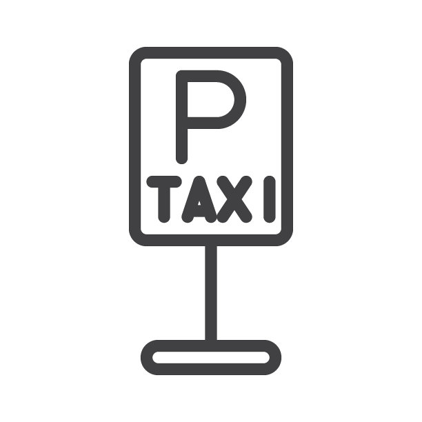 出租车停车服务线图标图片下载