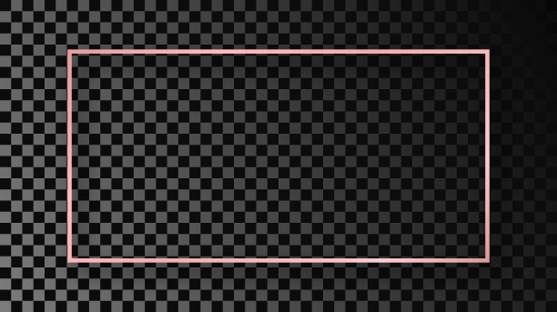 玫瑰金发光矩形框架与阴影图片下载