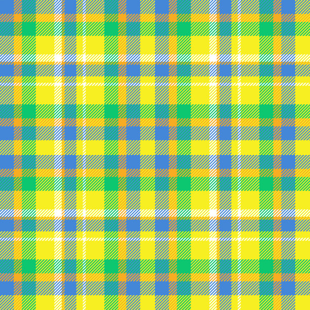 复古高饱和度颜色格纹黄蓝绿橙背景图片下载