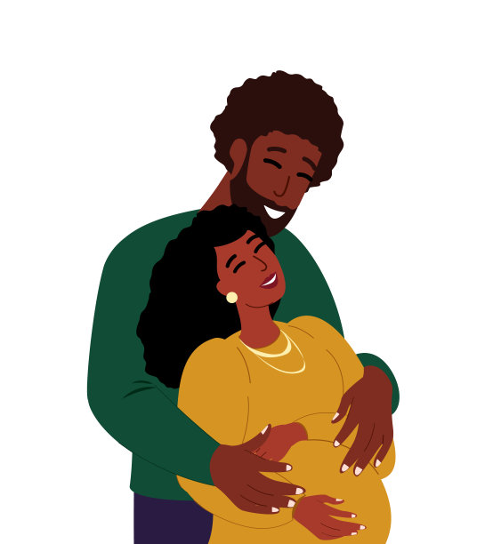 幸福的情侣拥抱。未来的母亲和父亲抱着怀孕的女性的肚子。有爱的女人和男人未来的父母。快乐的母亲,法令,育儿。平面矢量插图孤立在白色背景上图片下载