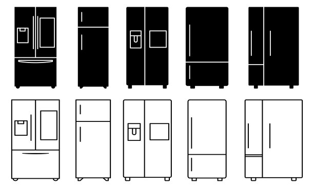 冰箱图标套装图片下载