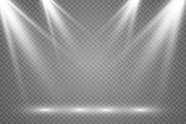 白色的场景与聚光灯。矢量插图。图片下载