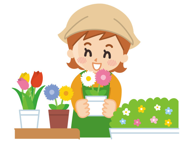 花店的女人带着漂亮的花图片下载