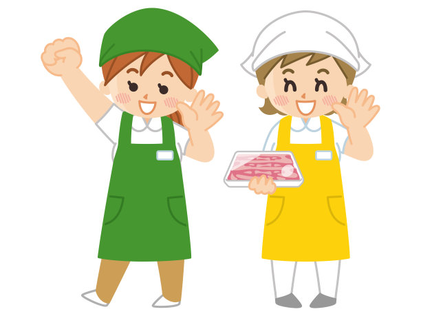 超市女工作人员挥手。图片下载