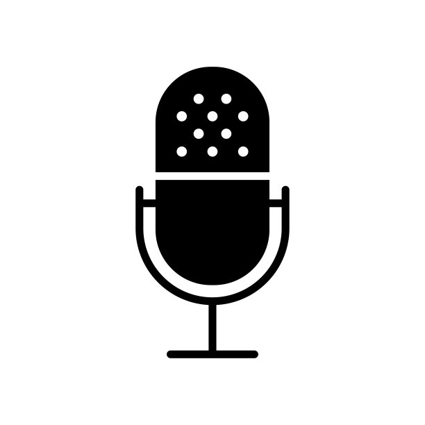 麦克风图标矢量设计模板在白色背景图片下载