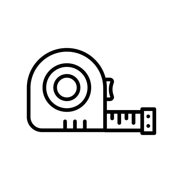 测量带图标矢量设计模板在白色背景图片下载