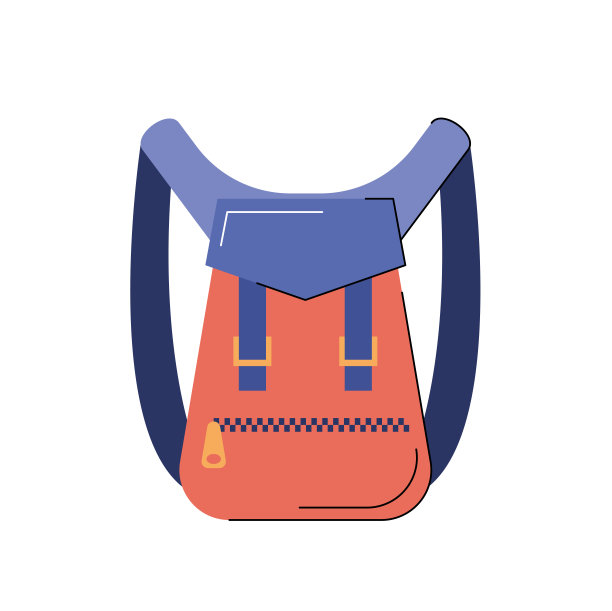 背包隔离旅行符号矢量插图图片下载