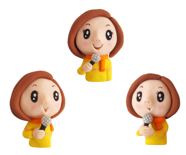 女性上身带麦克风(粘土)图片下载