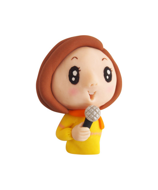 女性上身带麦克风(粘土)图片下载