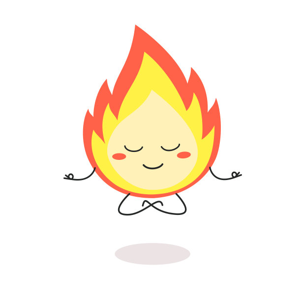 有趣的卡通火焰悬浮矢量插图图片下载