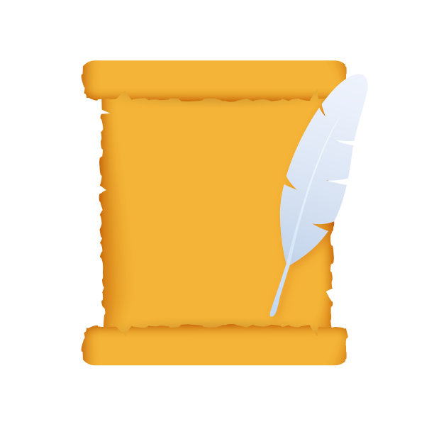 文件和羽毛笔。旧的写作。矢量股票插图。图片下载