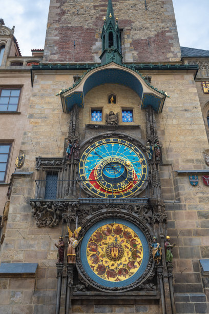 旧市政厅的天文钟-布拉格，捷克共和国图片下载
