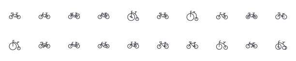 收集现代自行车轮廓图标。移动应用程序，网站，传单，横幅等孤立在白色背景的现代插图集。优质的标识。图片下载