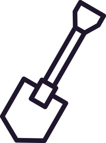 农场和农业的象征。线型的矢量轮廓象形图。可编辑笔画的用户界面，广告，网上商店。铲的孤立线图标图片下载