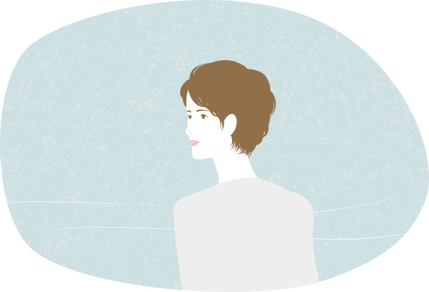 从后面斜视一个中年妇女温柔的表情。图片下载