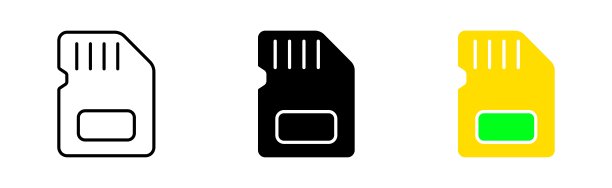 记忆卡图标集。记忆，数据，信息。多媒体、兼容性。内存数量，共享，保存，数据库。技术的概念。不同风格的矢量线图标图片下载