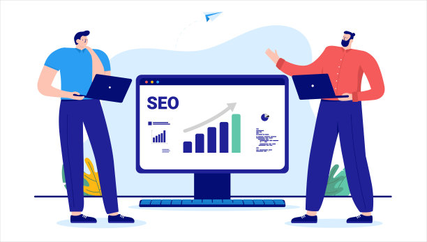 SEO改进工作与上升的图表和微笑的人图片下载