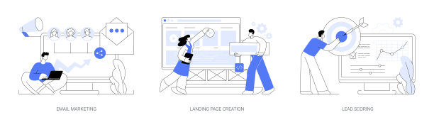 数字宣传活动抽象概念矢量插图。图片下载