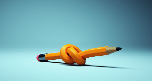 打结的铅笔。战略和项目经理概念图片下载